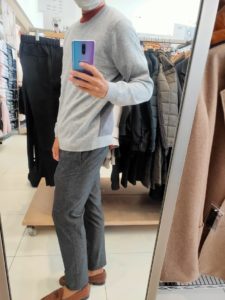 2020JWアンダーソンカシミヤクルーネックセーターのグレイL横