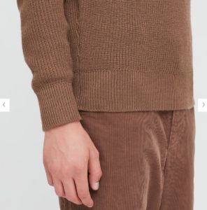 2020秋冬リブクルーネックセーターの素材２