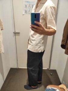 2021年春夏ユニクロUオープンカラーシャツのナチュラルS横