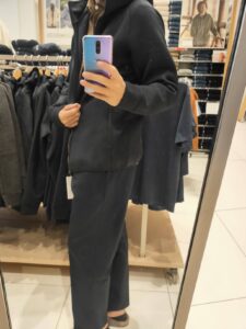 ウルトラストレッチドライスウェットパーカのブラックL横