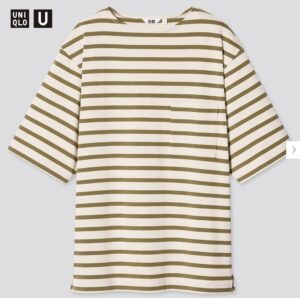 2021年春夏ユニクロUボーダーボートネックTのモデル４