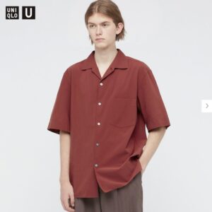 2021年春夏ユニクロUオープンカラーシャツのモデル１