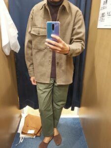 2021ssコットンリラックスアンクルパンツのオリーブM前