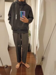 2021ssドライスウェットハーフジップパーカのワイドフィット1