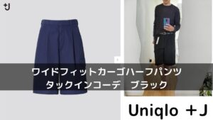 2021ssワイドフィットカーゴハーフパンツのブラックタックインのアイキャッチ画像